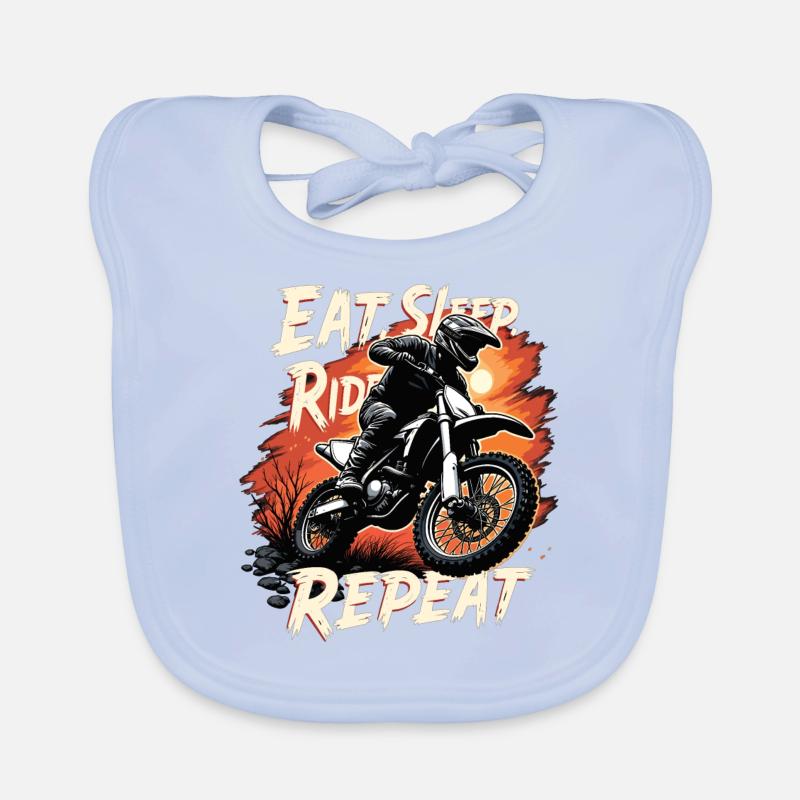 Motocross Eat Sleep Ride Repeat Organic Baby Bibs