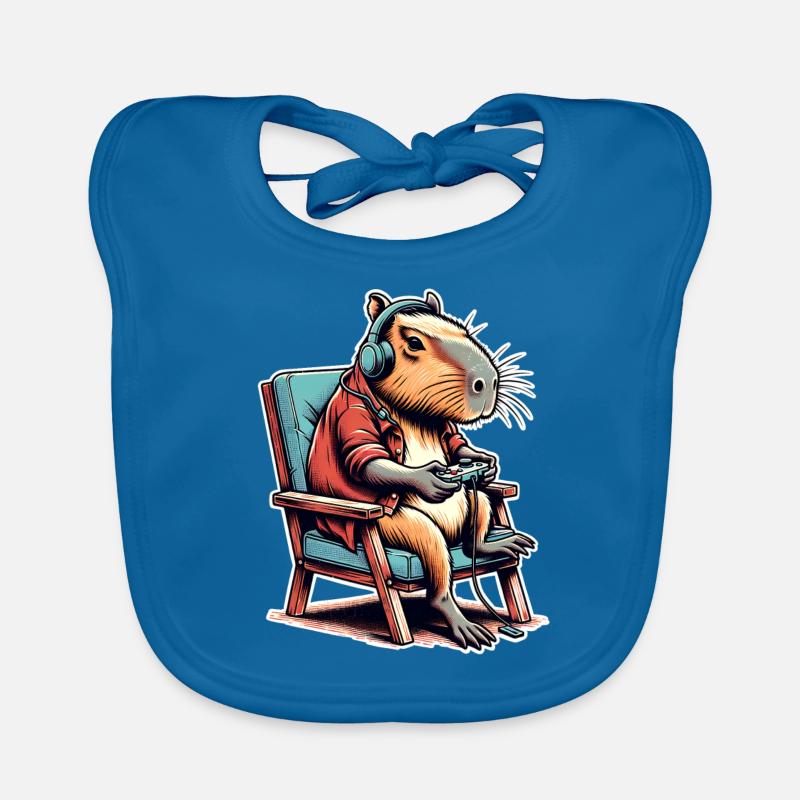 Capybara Gaming Nerd Organic Baby Bibs