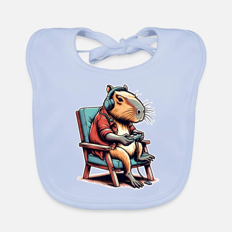Capybara Gaming Nerd Baby Bio-Lätzchen