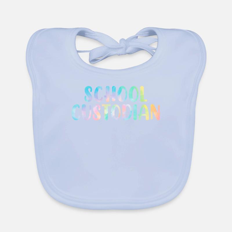 School Custodian Cleaning Janitorial Tie Dye Organic Baby Bibs