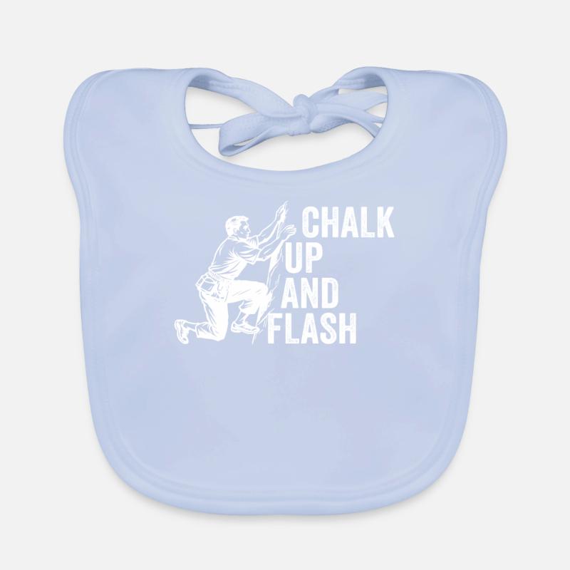 Boulderer Chalk Up and Flash Bouldering Organic Baby Bibs