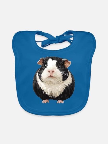 Meerschweinchen - Baby Bio-Lätzchen - Pfauenblau - Vorne