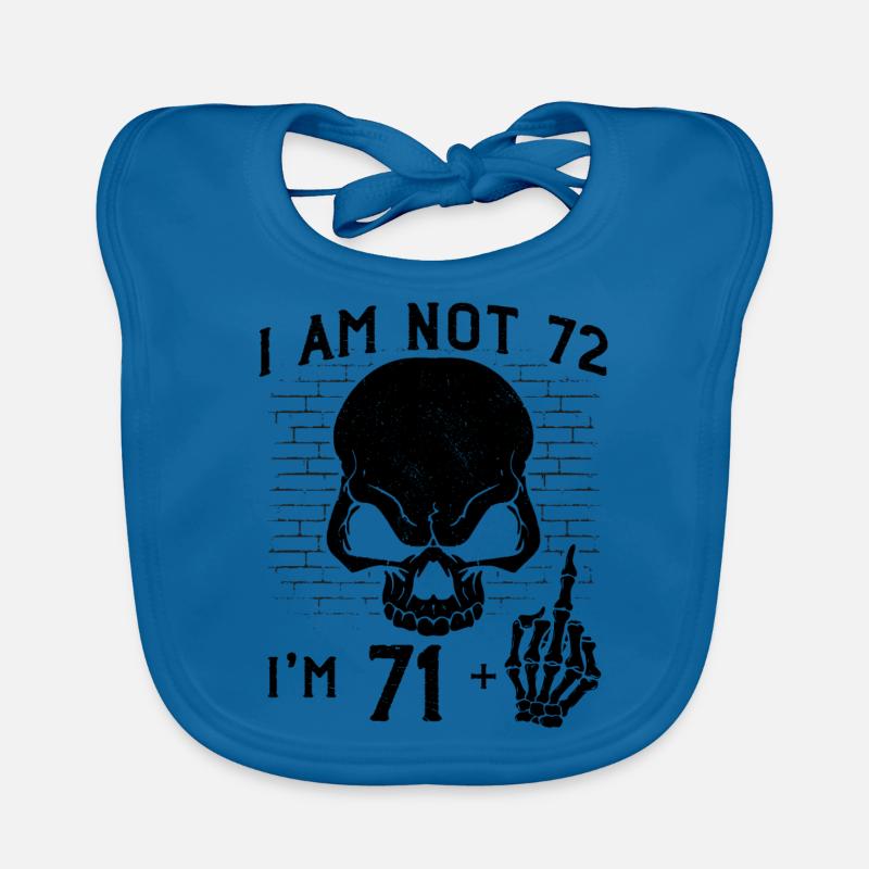 Ich bin 71 plus Mittelfinger - 72. Geburtstag Baby Bio-Lätzchen