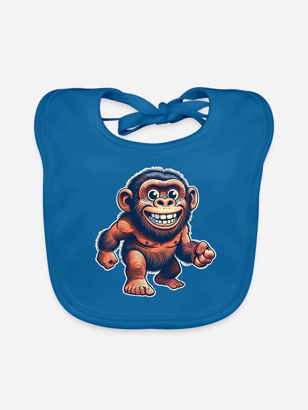Neandertaler - Baby Bio-Lätzchen - Pfauenblau - Vorne