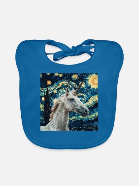 Einhorn - Baby Bio-Lätzchen - Pfauenblau