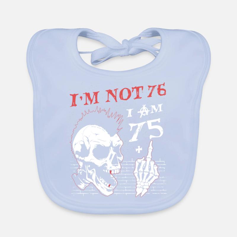 Ich bin 75 plus Mittelfinger - 76. Geburtstag Baby Bio-Lätzchen