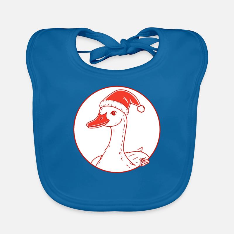 A duck for Christmas Organic Baby Bibs