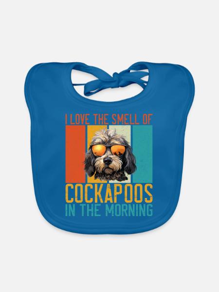 Cockapoo Gifts - Organic Baby Bibs - peacock-blue - Front