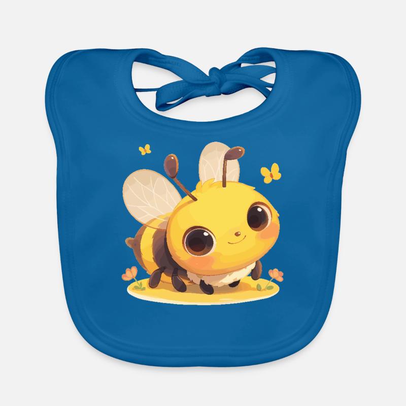 Abeilles Abeille - Bavoir bio Bébé - bleu paon