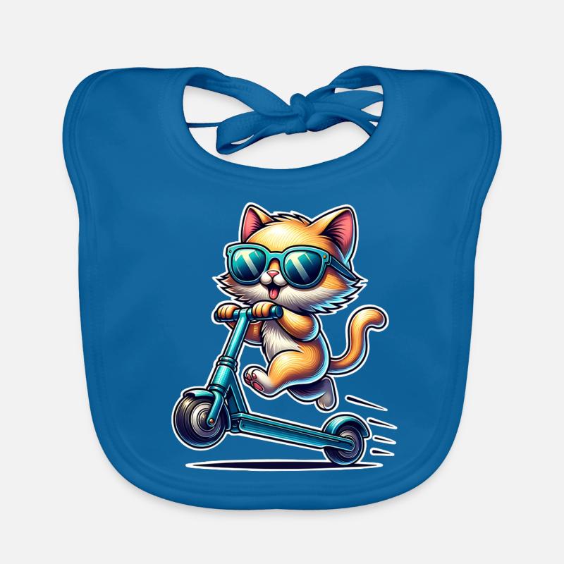 E-Scooter E-Scooter Cat Scooter Organic Baby Bibs