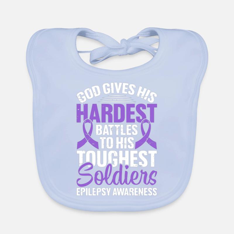 Dieu donne un ruban violet à ses batailles les plus difficiles Bavoir bio Bébé