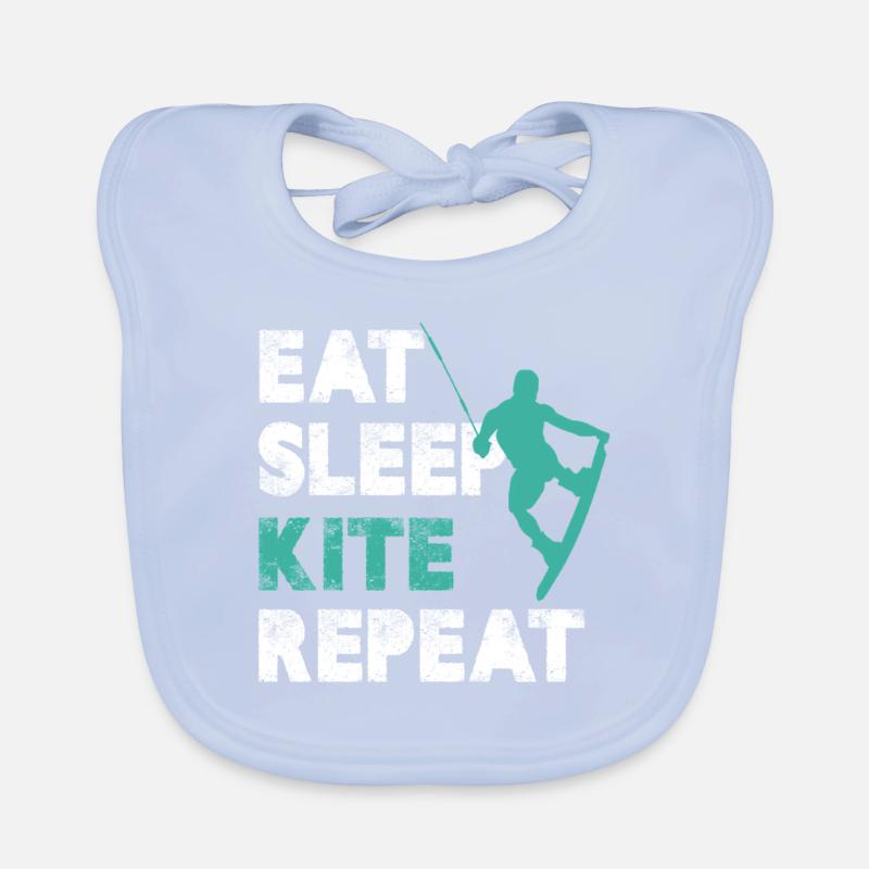 Manger Dormir Kite Repeat Waver Surfer Kiteboarding Bavoir bio Bébé