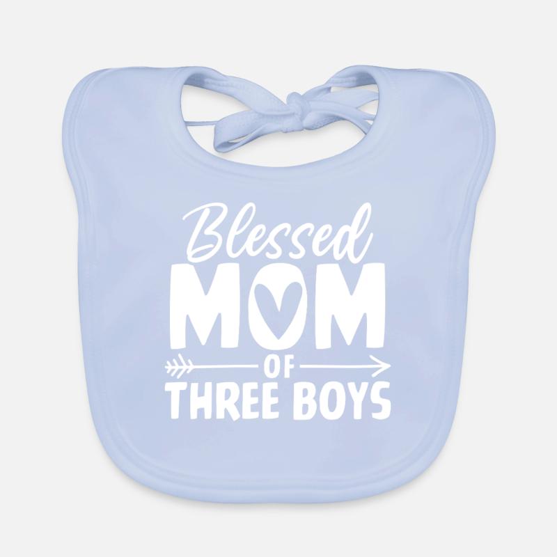 Mutter von Drei Jungs Lustiger Junge Mutter Muttertag Baby Bio-Lätzchen