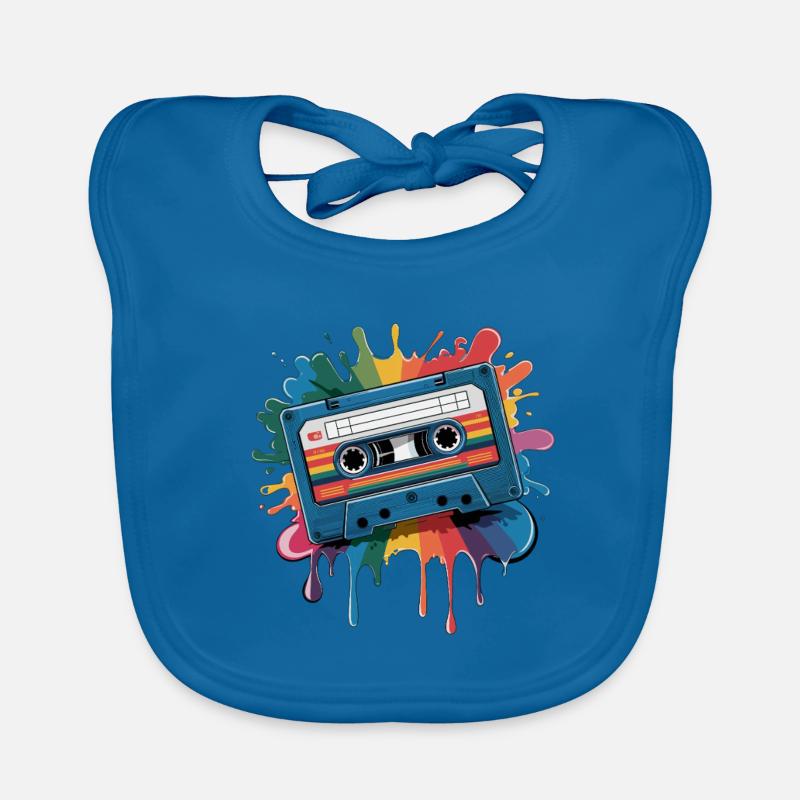 80s Retro Cassette Splash Classic Cassette Tape Baby Bio-Lätzchen