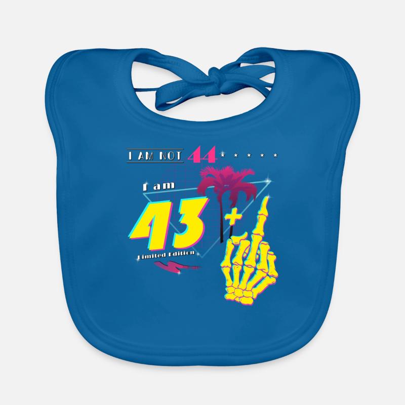 Retro 1981 Style - Ich bin nicht 44, ich bin 43 + Mitte Baby Bio-Lätzchen