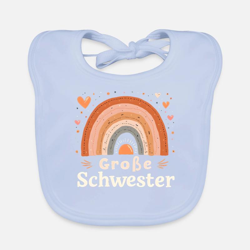 Große Schwester Regenbogen Boho Baby Bio-Lätzchen
