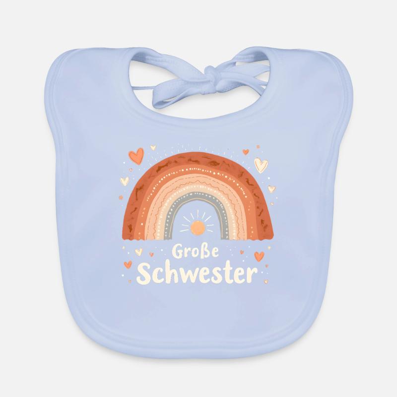 Große Schwester Regenbogen Boho Baby Bio-Lätzchen
