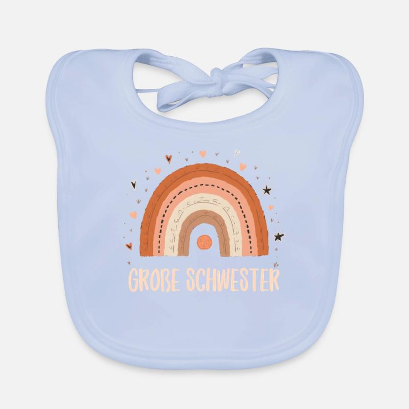 Große Schwester Regenbogen Boho Baby Bio-Lätzchen