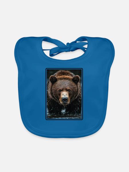 Ours Kodiak Ours Kodiak - Bavoir bio Bébé - bleu paon - Devant