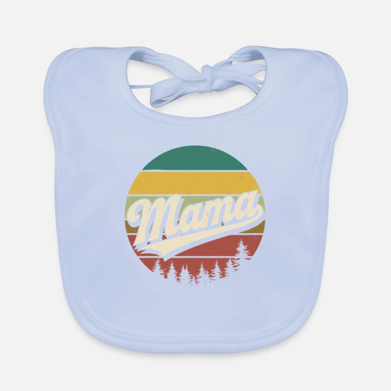 Mama Retro Sunset Logo Baby Bio-Lätzchen
