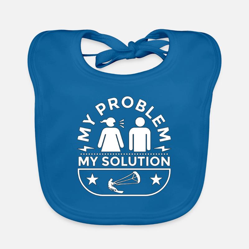Kiteboarder My Problem My Solution Pictogram Dad Baby Bio-Lätzchen