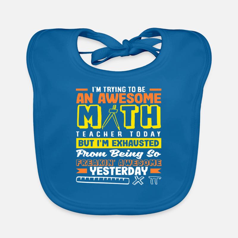 Mathe Lehrer Mathematik Geschenk - Baby Bio-Lätzchen - Pfauenblau