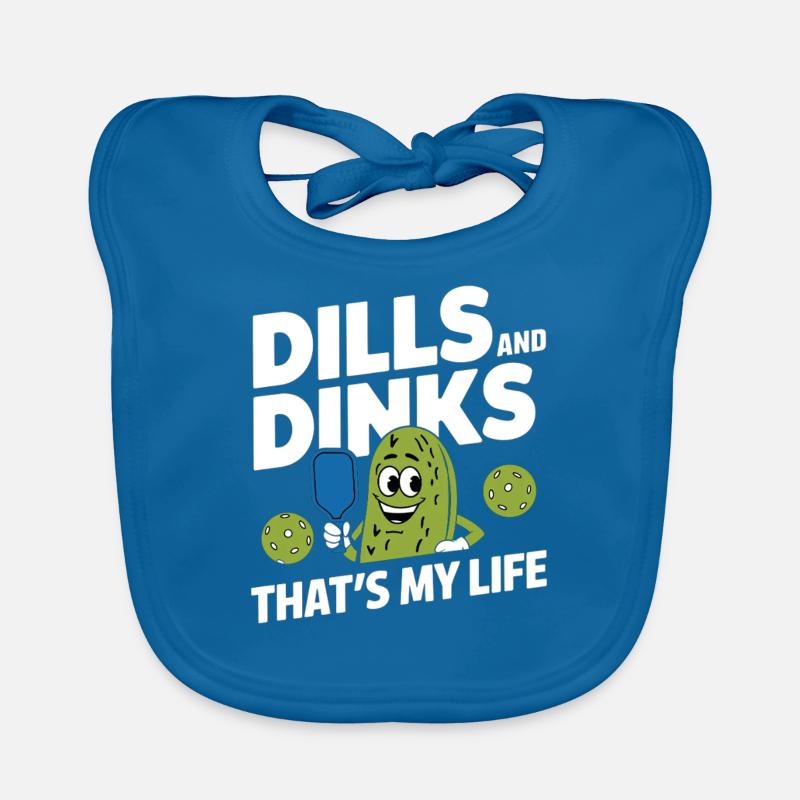 Pickleball Dinkball Dills And Dinks C’est ma vie - Bavoir bio Bébé - bleu paon