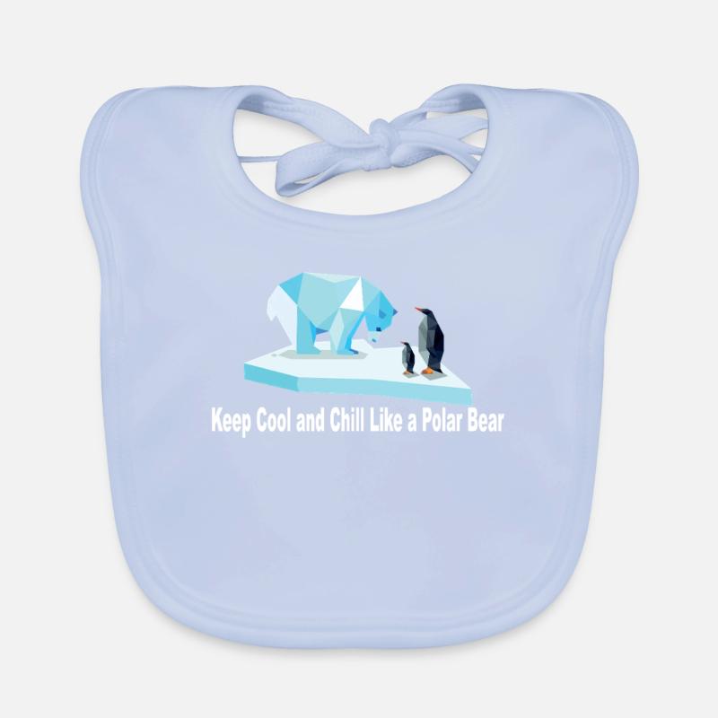 Keep Chill and Cool wie ein Eisbär Baby Bio-Lätzchen