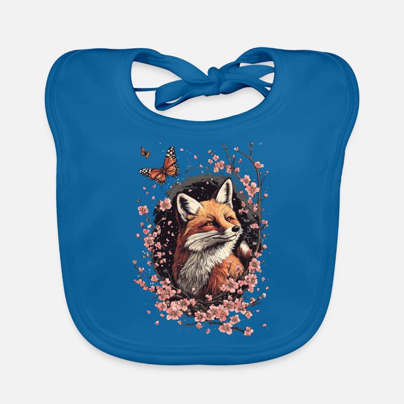 Fuchs - Baby Bio-Lätzchen - Pfauenblau