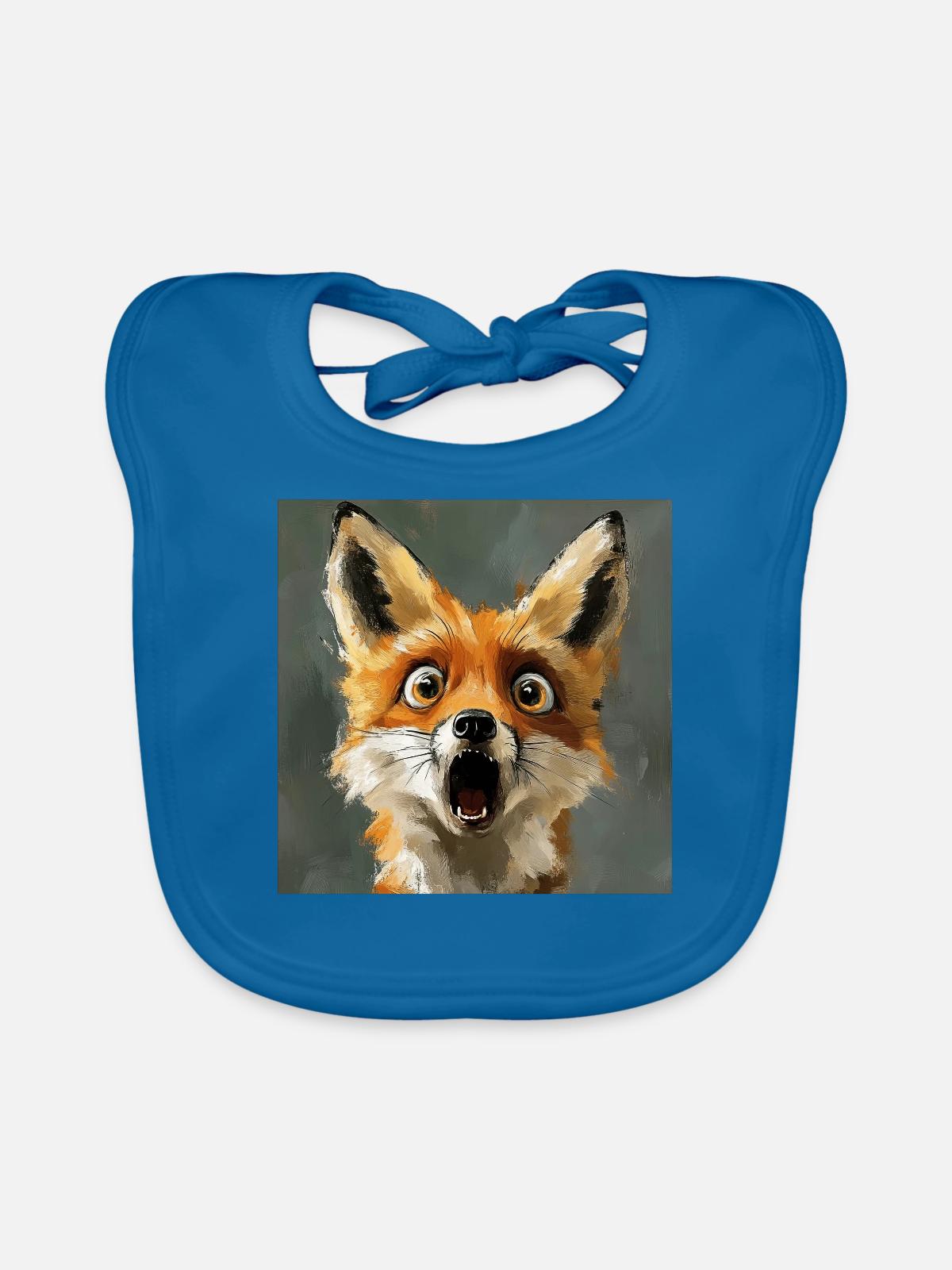 Fuchs - Baby Bio-Lätzchen - Pfauenblau - Vorne