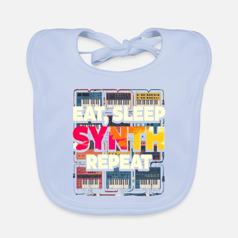 Synthesizer Eat Sleep Synth Repeat Kick Drum DAW Organic Baby Bibs