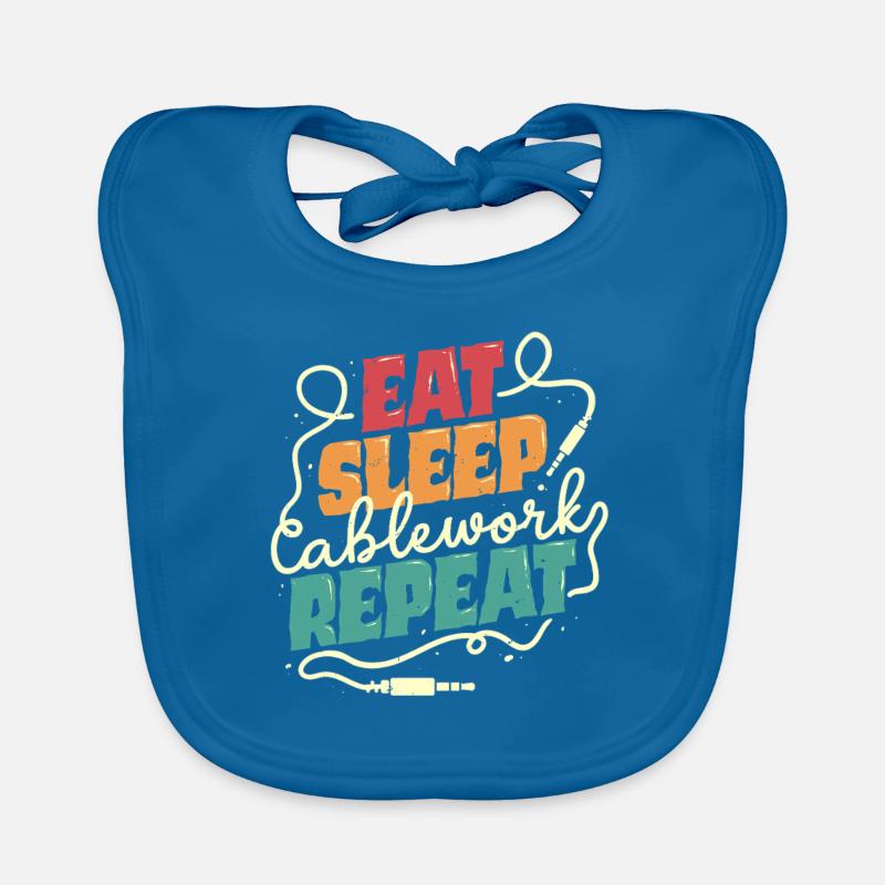 Audiovisueller Techniker Eat Sleep Cablework Baby Bio-Lätzchen