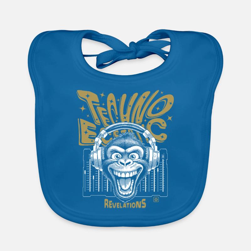 T-shirt Techno Monkey : Beats et Party Mood Bavoir bio Bébé