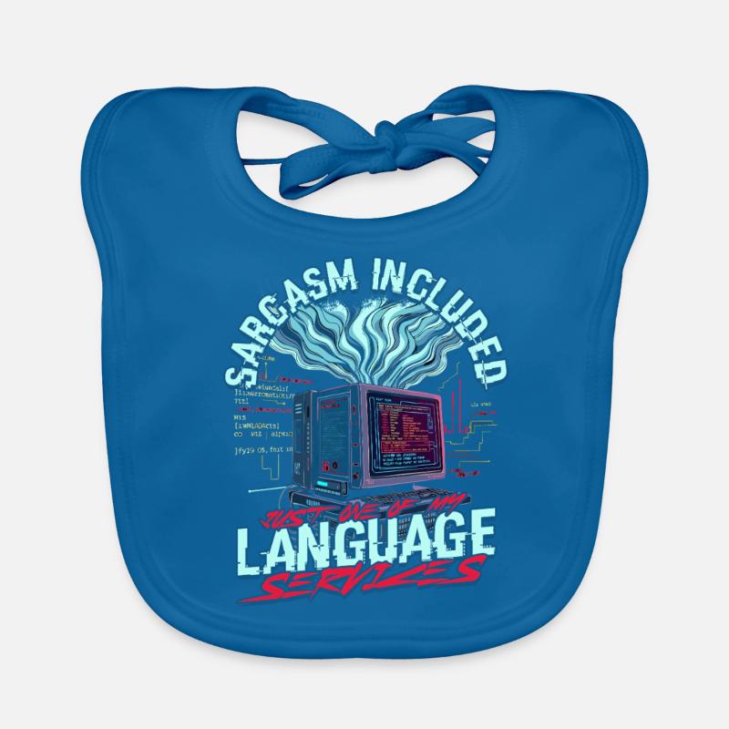 Linguiste informaticien - Bavoir bio Bébé - bleu paon