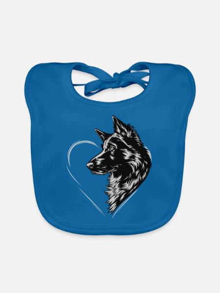 Deutscher Schäferhund - Baby Bio-Lätzchen - Pfauenblau