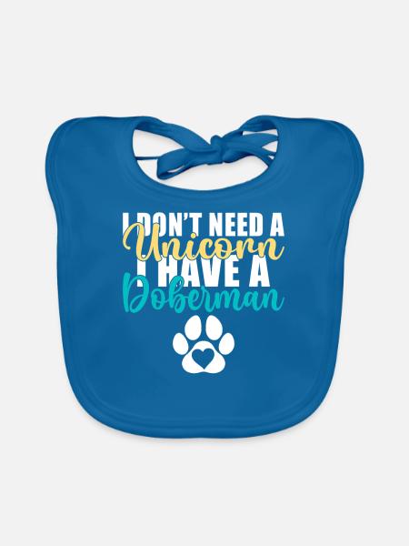 Doberman Gifts - Baby Bio-Lätzchen - Pfauenblau