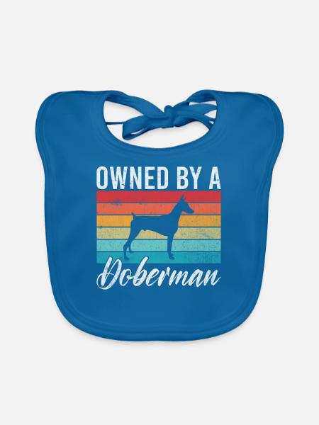 Doberman Gifts - Baby Bio-Lätzchen - Pfauenblau