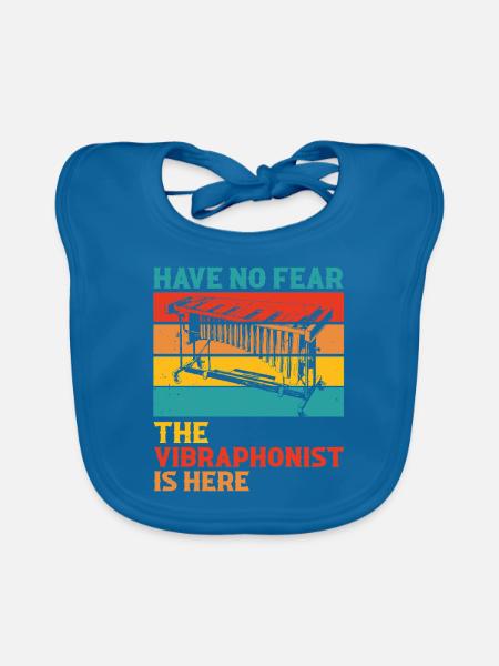 Vibraphone, marimba, vibraphonist - Organic Baby Bibs - peacock-blue - Front