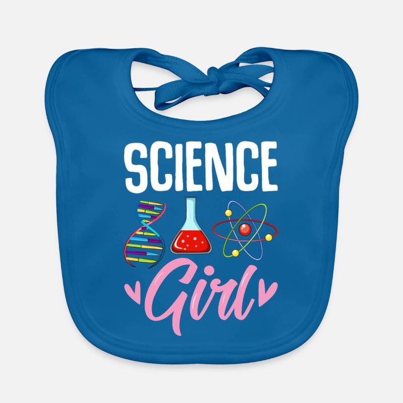 Fille de la science Drôle Scientifique de laboratoire de sciences - Bavoir bio Bébé - bleu paon