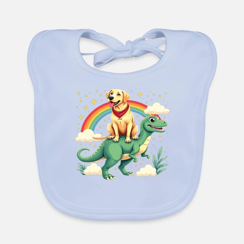 Labrador Hund Dinosaurier Regenbogen Labrador Baby Bio-Lätzchen