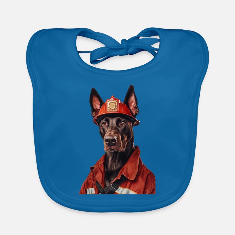 Dobermann - Baby Bio-Lätzchen - Pfauenblau