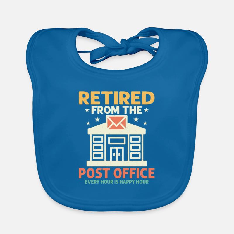 Retired From The Post Office Postal Worker Mailman Organic Baby Bibs