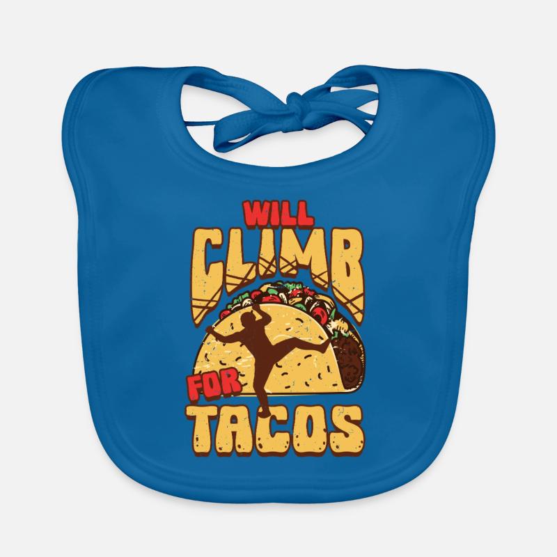 Industriekletterer Will Climb For Tacos Baby Bio-Lätzchen