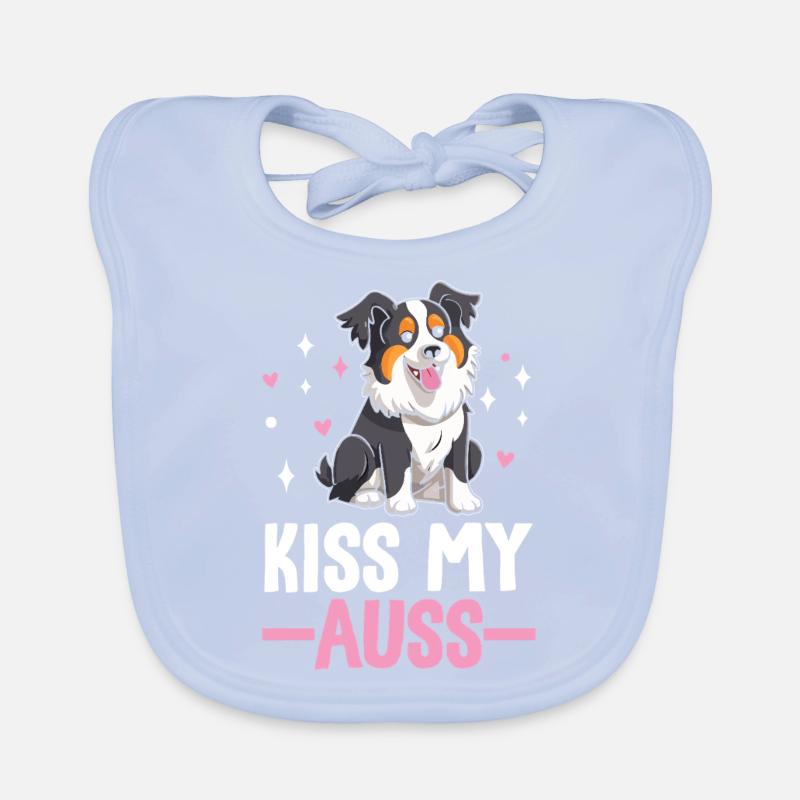 Kiss My Aussie Lustiger Australian Shepherd Aussie Baby Bio-Lätzchen