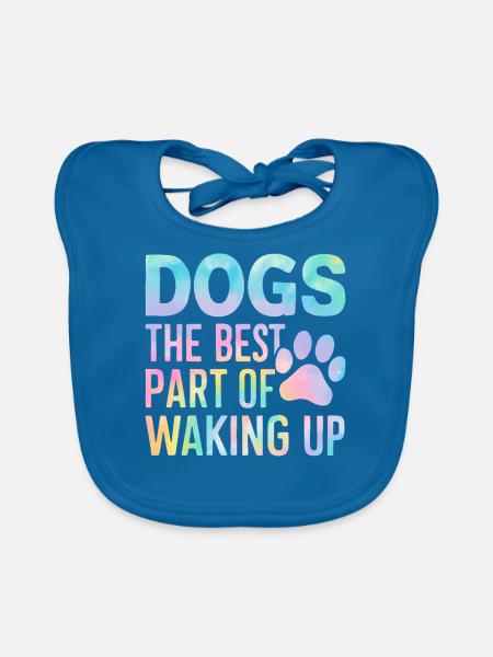 Cadeaux de grand-mère pour chien - Bavoir bio Bébé - bleu paon - Devant
