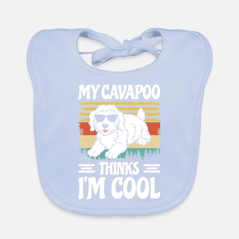 Drôle Cavapoo Chien à fourrure Cavadoodle Drôle de chiot Bavoir bio Bébé