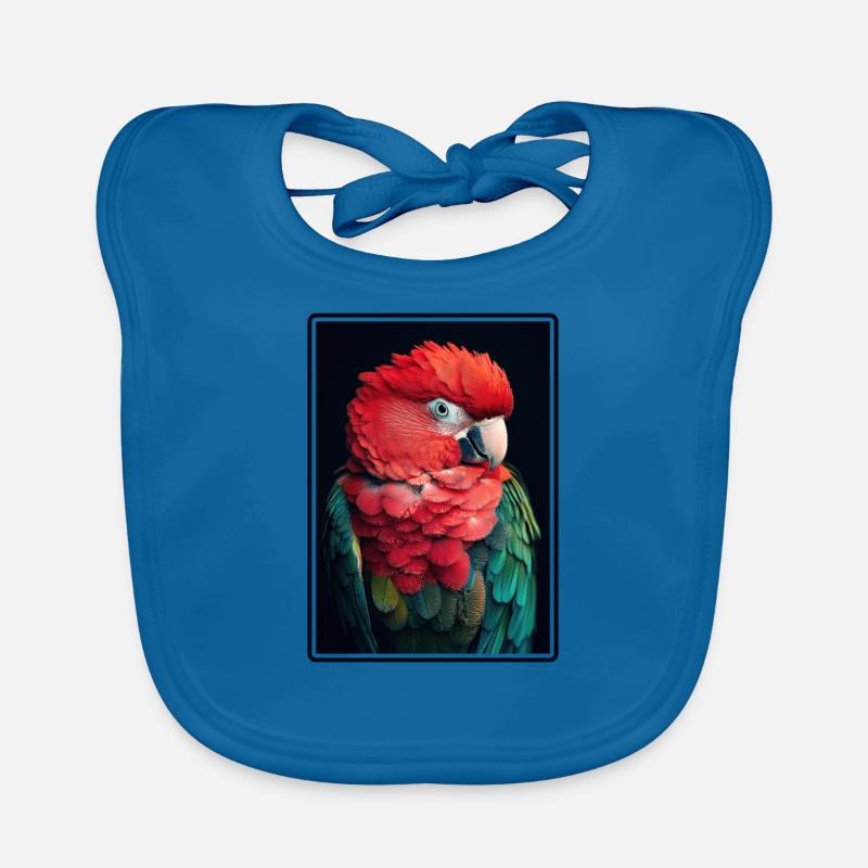 Perroquet Perroquet Perroquet - Bavoir bio Bébé - bleu paon