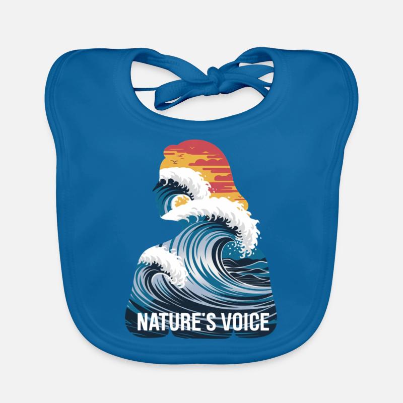 Conception des vagues de l’océan Nature’s Voice Bavoir bio Bébé