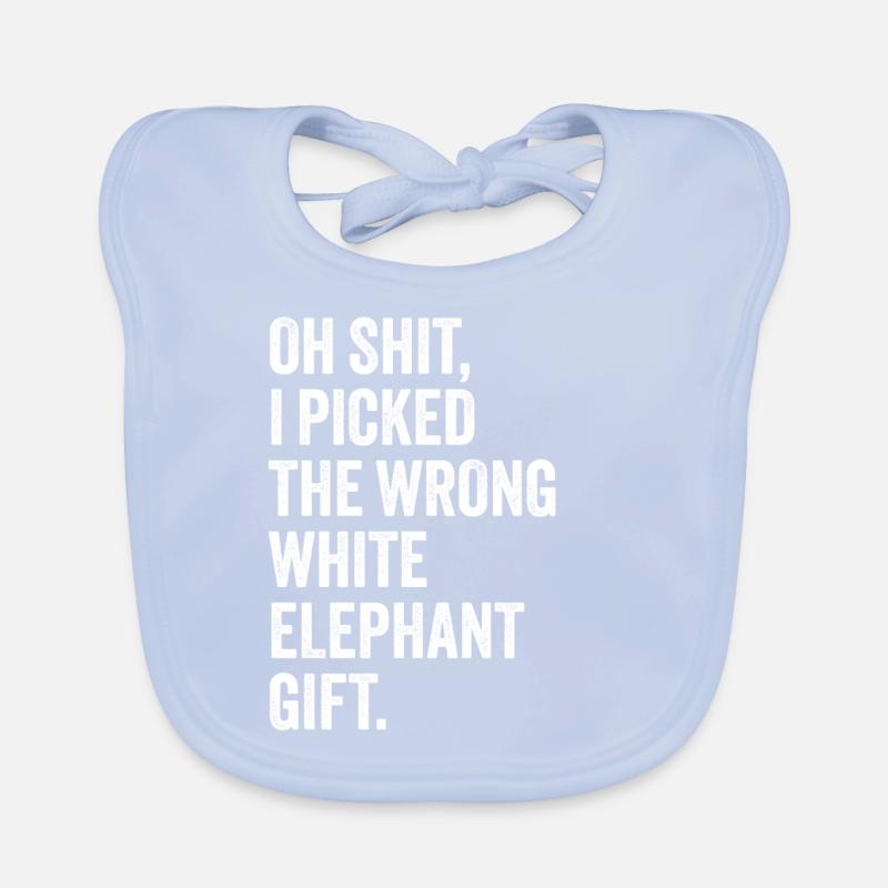 wrong white elephant gift haha wie Baby Bio-Lätzchen
