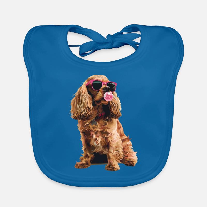 Cocker Spaniel - Baby Bio-Lätzchen - Pfauenblau